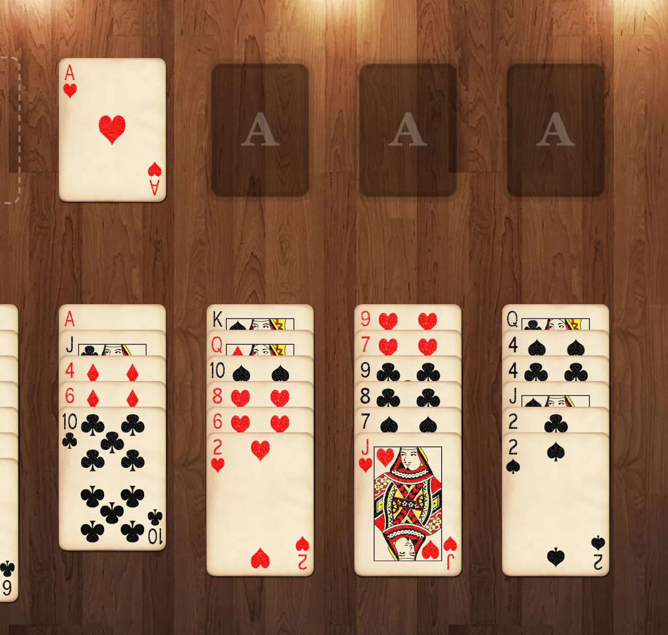 FreeCell, trin 6: Byg grundbunkerne op