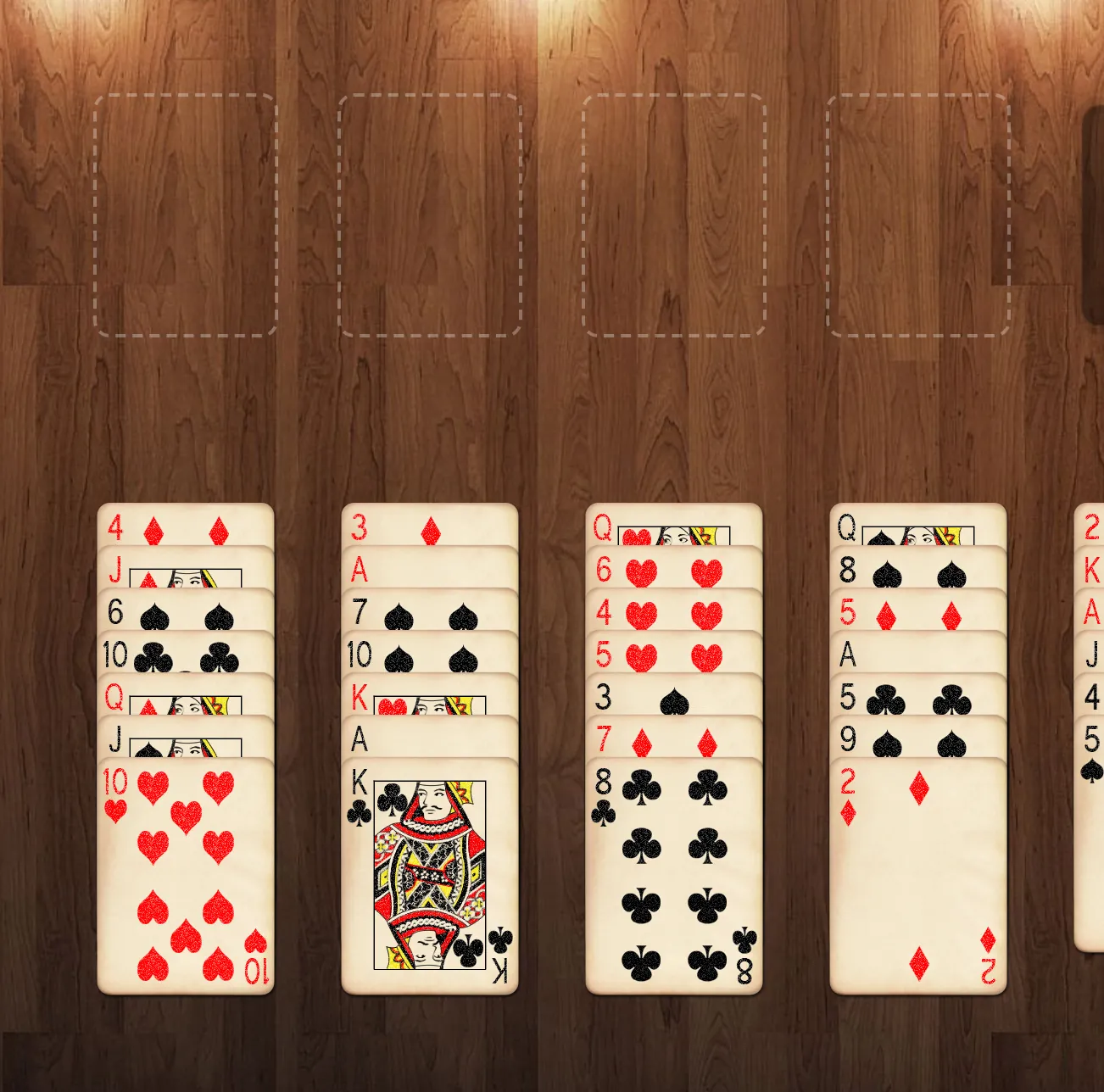 FreeCell, trin 4: Flyt flere kort på én gang