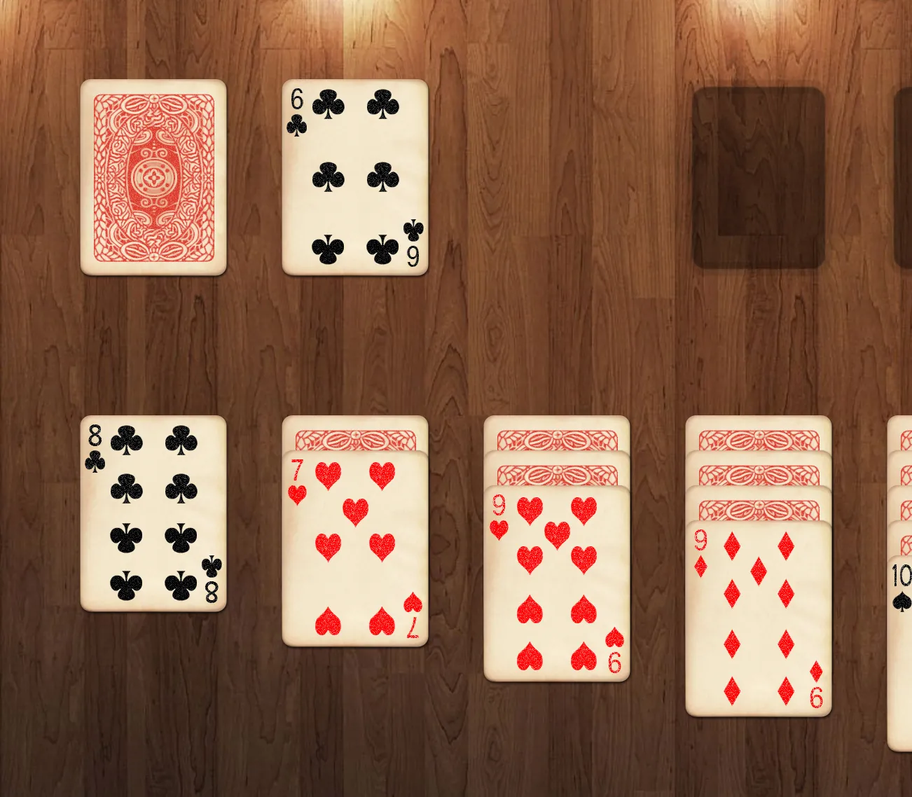Klondike, pas 5: Gira cartes del munt