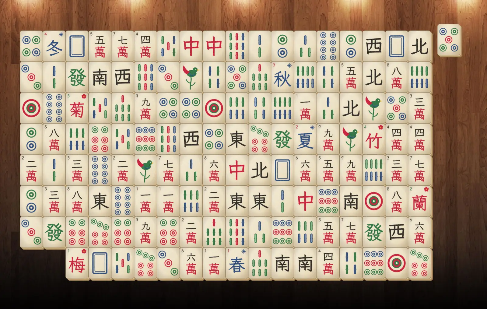 Mahjong Connect, pas 1: Les fitxes a la taula