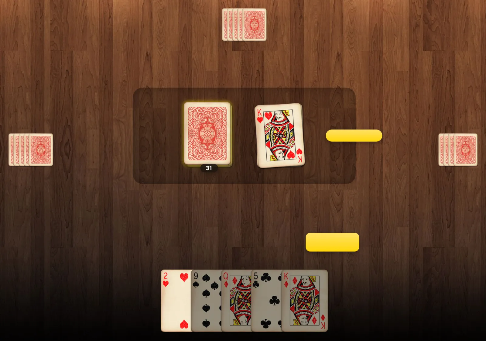 Makao, pas 5: Cartes d'atac: 2, 3, K♥ i K♠