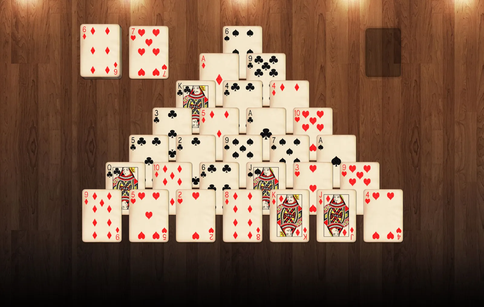 Pyramida, krok 1: Karty na stole